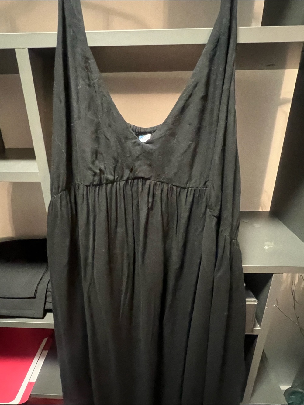 ☀️ Old Navy Black V-Neck Spaghetti Strap Maxi Dress - Picture 3 of 8